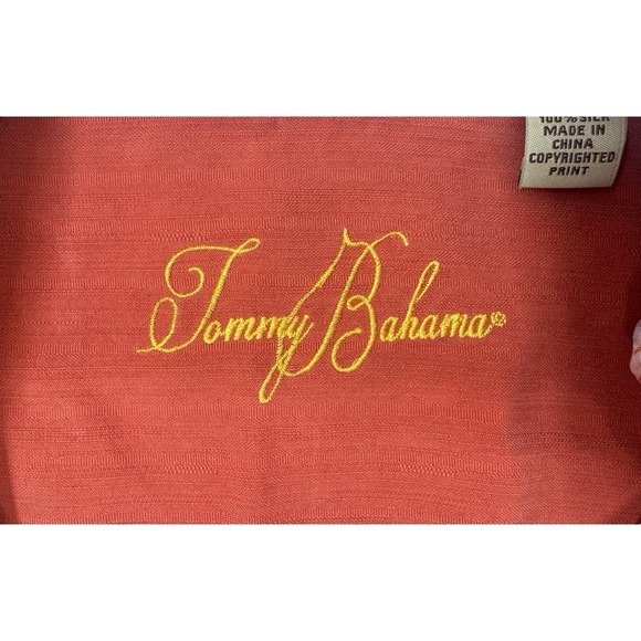 Tommy Bahama Shirt Men's Extra Large Hawaiian Camp Shirt 100% Silk Floral Orange - Picture 4 of 5